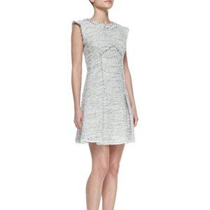 Rebecca Taylor Cap-Sleeve Tweed Fit-and-Flare Dress